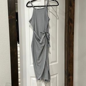 Navy and White wrap dress